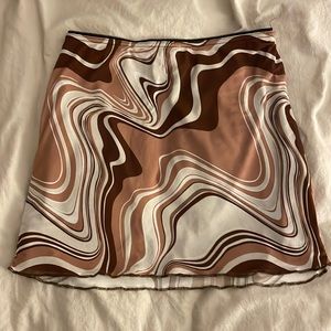 L. A Hearts Brown Swirl Mini Skirt